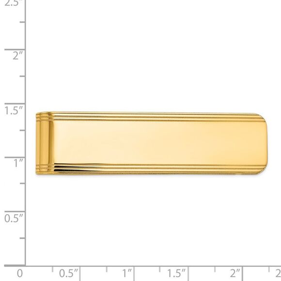 Men's 14k Yellow Gold Carved Fold-Over Money Clip - Picture 3 of 4